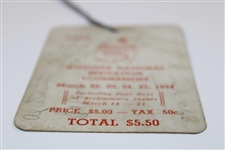 1934 Masters Series Badge Signed by Champ Horton, Bobby Jones - Pinnacle of Golf Tickets
