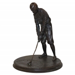 Circa 1930 Bronze Sundial Bobby Jones Likeness Golfer Vintage Golfer by Edwin E. Codman - shaft damage