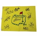 Nicklaus, Player & 8 others Signed Undated Masters Flag w/Years Won JSA ALOA