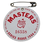 1964 Masters Tournament SERIES Badge #16558 - Arnold Palmer Win