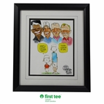 Palmer, Nicklaus, Trevino & Player 2013 Whats a Living Legend? Caricature Display Print #1/1 - Framed