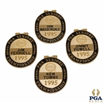 Four (4) 1995 Senior PGA Championship Clip/Badges - Massengale/Powell/Towns/Ferriell