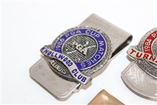 Four (4) PGA Cup Matches Clips/Badges - 1984 (x2) & 1986 (x2) - 10k GF & Sterling