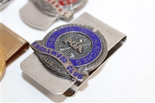 Four (4) PGA Cup Matches Clips/Badges - 1984 (x2) & 1986 (x2) - 10k GF & Sterling