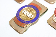 Two (2) 1978 & Two (2) 1979 PGA Seniors' Championship Clips/Badges