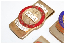 Two (2) 1978 & Two (2) 1979 PGA Seniors' Championship Clips/Badges