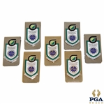 Three (3) 1986 (Gold) & Four (4) 1984 (Silver) PGA Seniors Championship Clips/Badges