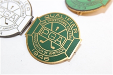 1941, 1944, 1946, 1949, 1950 & 1953 PGA Championship Contestant Badges