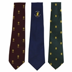 Three (3) Golf Neck Ties - RHGC, Whitbreads Social And Sports Club,GL(Red/Blue/Green)