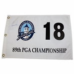 Tiger Woods Signed 2007 PGA Championship at Southern Hills Screen Flag Beckett #AD40764