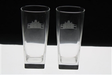 Two (2) Augusta National Golf Club Glass 'Clubhouse' Logo Drinking Glasses