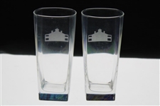 Two (2) Augusta National Golf Club Glass 'Clubhouse' Logo Drinking Glasses