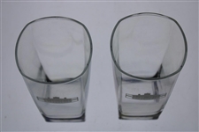 Two (2) Augusta National Golf Club Glass 'Clubhouse' Logo Drinking Glasses