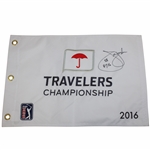 Jim Furyk Signed 2016 Travelers Championship Embroidered Flag w/58 8-7-16 JSA ALOA