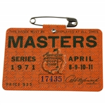1971 Masters Tournament SERIES Badge #17435 - Charles Coody Winner