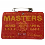 1972 Masters Tournament SERIES Badge #15101 - Jack Nicklaus Winner