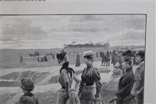 1890 The Illustrated News Double Page Golfing Scene