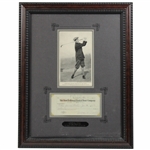 Jerome Travers Signed Check w/Book Photo & Engraved Plate Showing Major Wins- Framed JSA ALOA