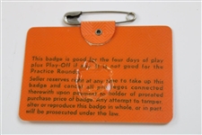 Charles Coody Signed 1971 Masters Tournament SERIES Badge #15583 JSA ALOA