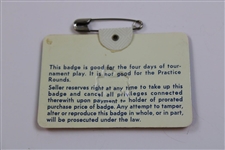 Ray Floyd Signed 1976 Masters Tournament SERIES Badge #1907 JSA ALOA