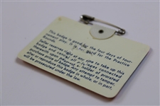 Ray Floyd Signed 1976 Masters Tournament SERIES Badge #1907 JSA ALOA