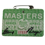 Gary Player Signed 1978 Masters Tournament SERIES Badge #17157 JSA ALOA