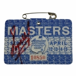Fuzzy Zoeller Signed 1979 Masters Tournament SERIES Badge #10850 JSA ALOA