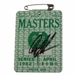 Craig Stadler Signed 1982 Masters Tournament SERIES Badge #11816 JSA ALOA