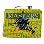 Larry Mize Signed Masters Tournament SERIES Badge #A03320 JSA ALOA