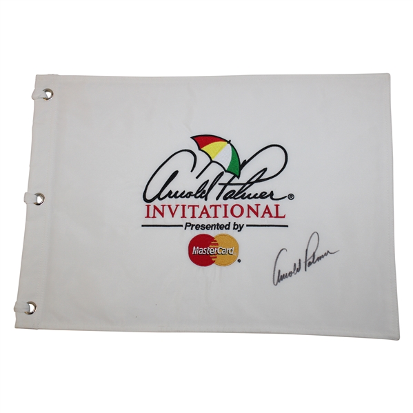 Arnold Palmer Signed Invitational at Bay Hill Embroidered Flag JSA ALOA