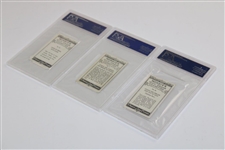 Three (3) 1923 Morris And Sons Golf Strokes Series Tobacco Golf Cards