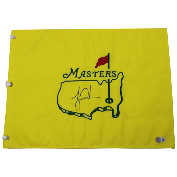 Tiger Woods Signed Undated Masters Embroidered Flag Beckett #AC32160