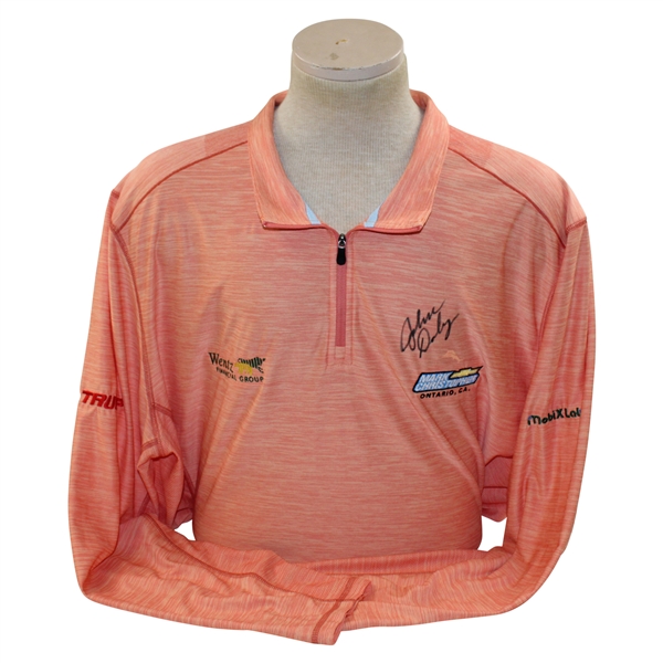 John Daly Signed Tommy Bahama Orange Quarter Zip LS 3XL w/Sponsors JSA ALOA