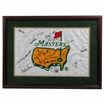 Tiger, Jack, Palmer, Sarazen, Nelson & 32 other Masters Champs Signed 1993 Flag - Framed JSA ALOA