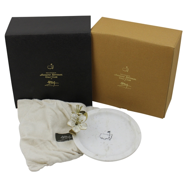 Augusta National Golf Club Michael Aram Flowering Peach Marble Plate in Box