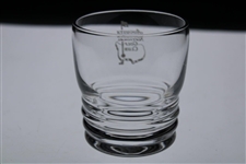 Augusta National Golf Club Logo Ribbed Low Ball Glass