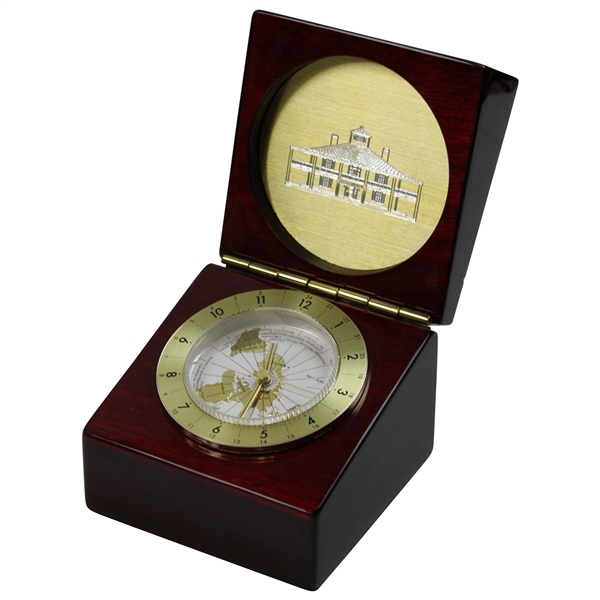 Augusta National Clubhouse Wooden Opening Clock w/World Time Dial - Undated