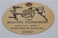 Nicklaus & Player Signed 1986 Masters Monday Ticket #03302 JSA ALOA