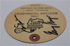 Nicklaus & Player Signed 1986 Masters Monday Ticket #03302 JSA ALOA