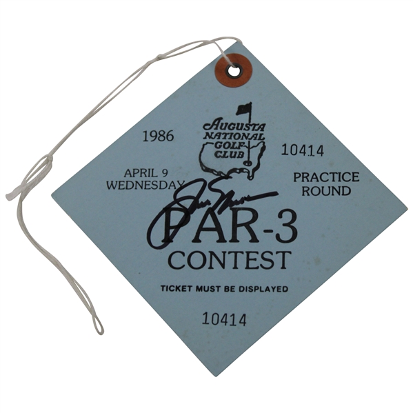 Jack Nicklaus Signed 1986 Masters Par 3 Contest Ticket #10414 JSA ALOA