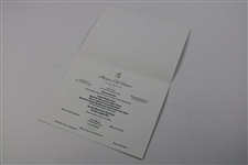 2001 Masters Champions Club Dinner Menu as Chosen by 2000 Winner Vijay Singh