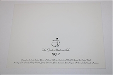 2001 Masters Champions Club Dinner Menu as Chosen by 2000 Winner Vijay Singh