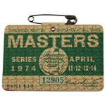 1974 Masters Tournament SERIES Badge #12905 - Gary Player 2nd Masters Win