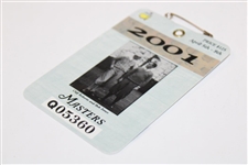 2001 Masters Tournament SERIES Badge #Q05360 - Tiger Woods' 2nd Masters Win - Tiger Slam