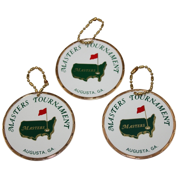 Three (3) Masters Tournament Undated Metal Bag Tags