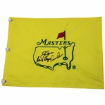 Big Three (Palmer, Player, Nicklaus) Signed Undated Masters Embroidered Flag JSA ALOA