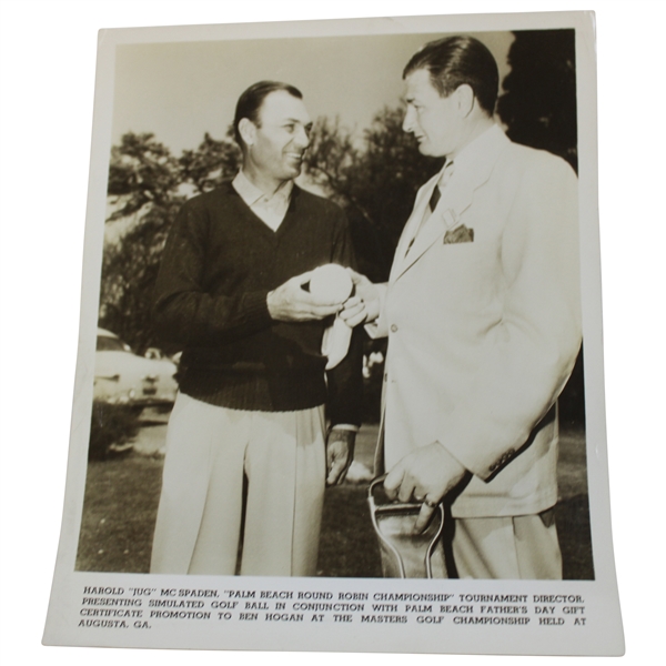Vintage Press Photo Of Ben Hogan Accepting Fathers Day Golf Ball At The Masters