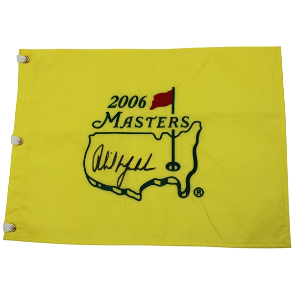 Phil Mickelson Signed 2006 Masters Embroidered Flag JSA ALOA
