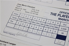 Langer, Olazabal & Six Others Signed 1998 Players Championship Used Scorecards