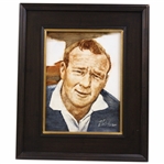 Original Arnold Palmer Oil on Panel Painting Portrait by Artist Robert Fletcher w/COA - Framed